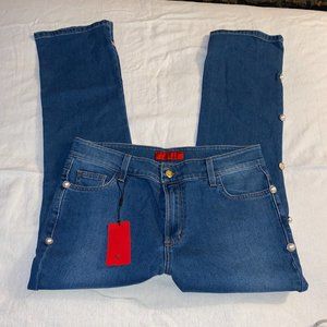 Carolina Herrera Women Jeans With Faux Pearl